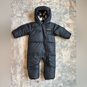 Columbia 6-12month down filled snowsuit, black